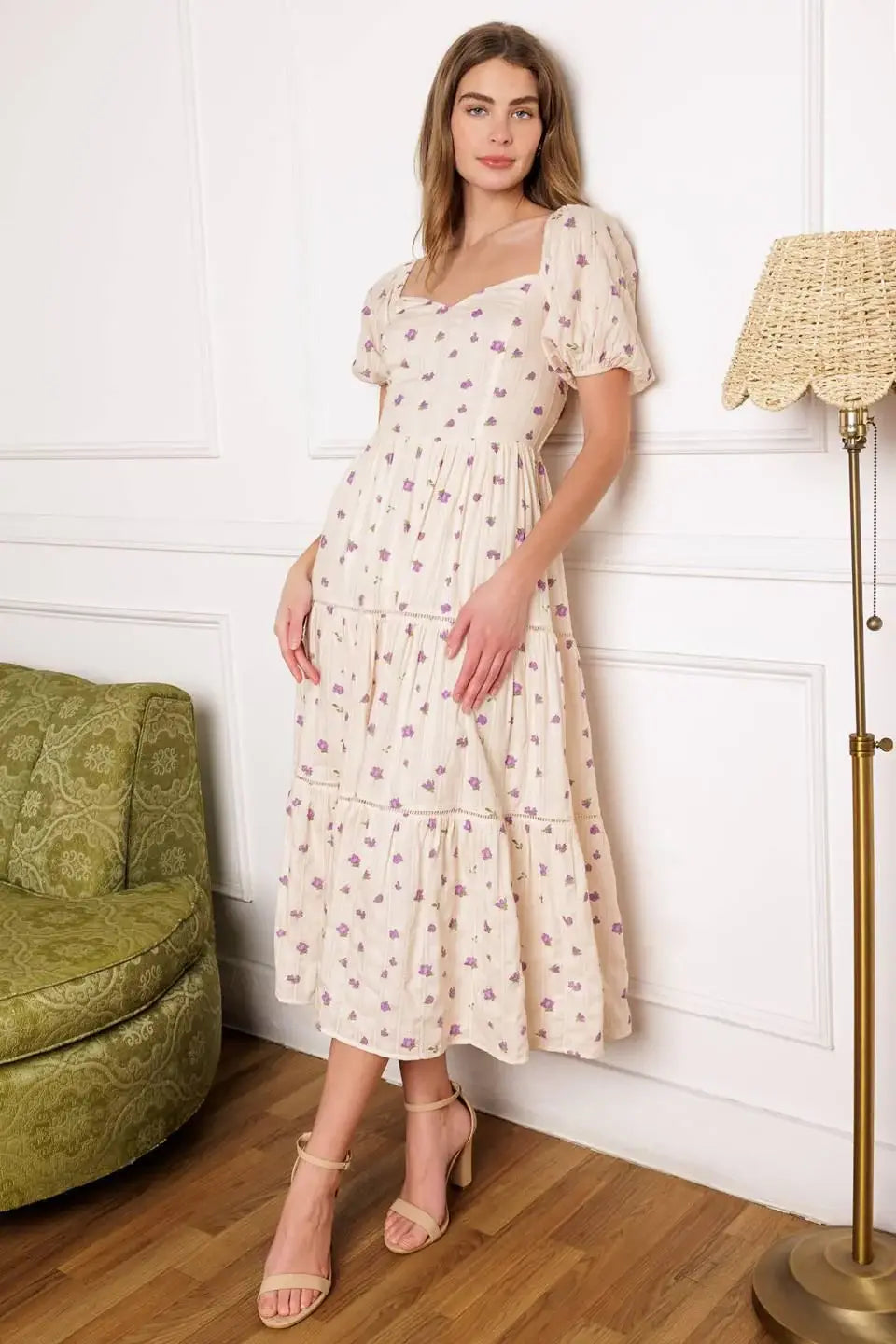 SUNSET GAZING WOVEN MIDI DRESS - Flying Tomato - Flyclothing LLC