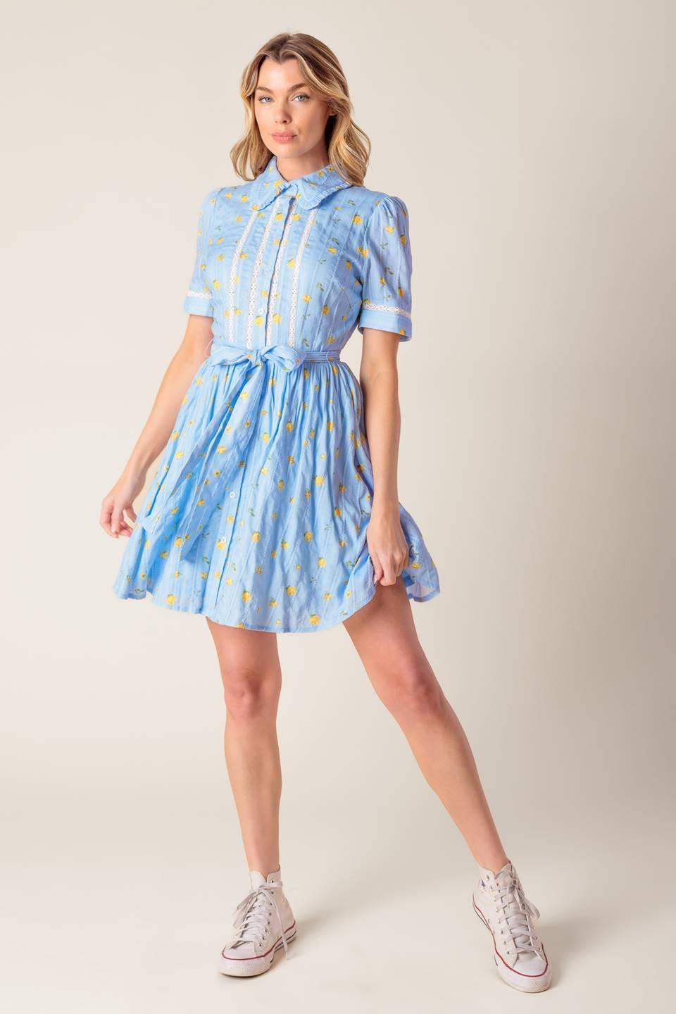 STARLIT SKIES WOVEN MINI DRESS - Flying Tomato - Flyclothing LLC
