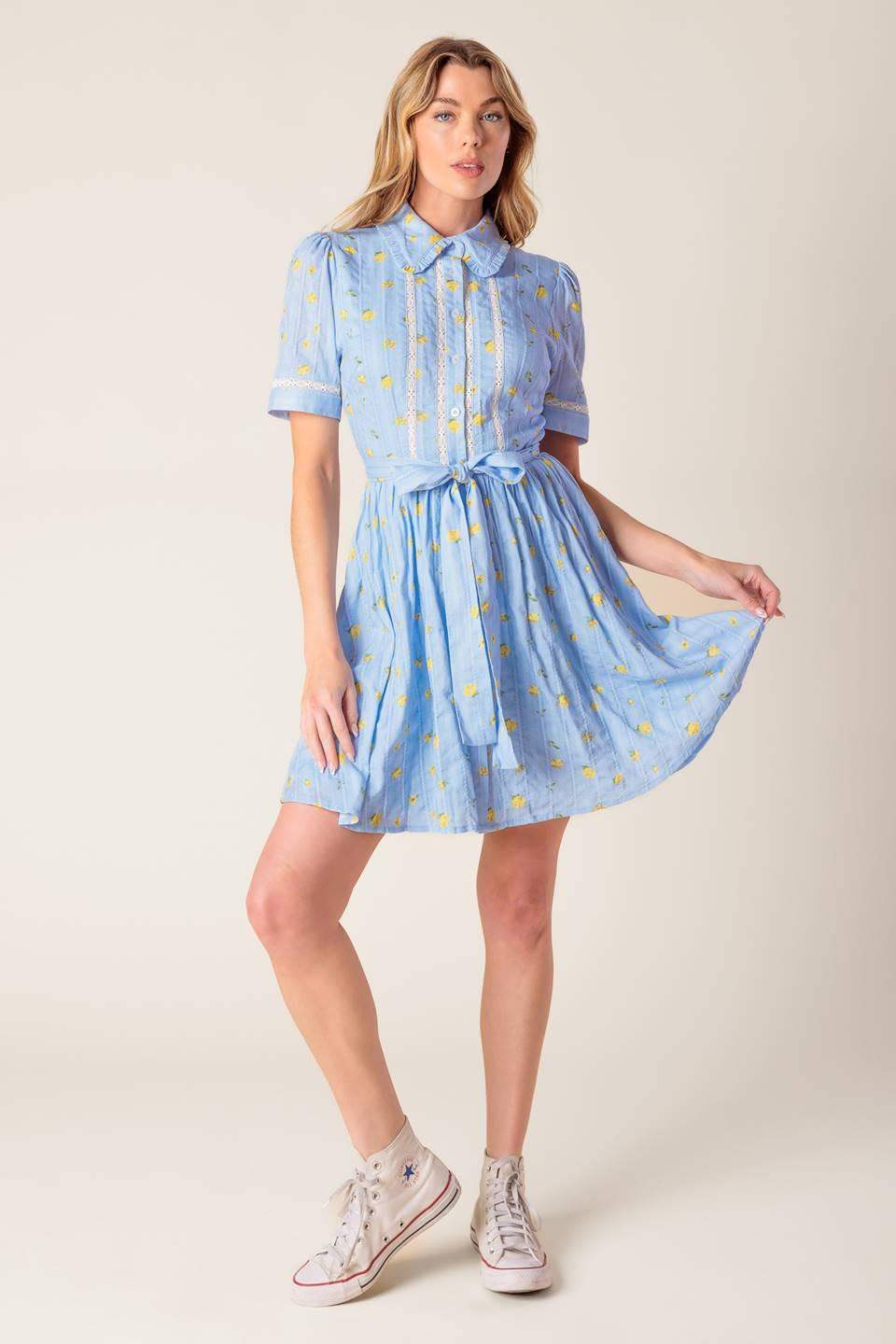 STARLIT SKIES WOVEN MINI DRESS - Flying Tomato - Flyclothing LLC