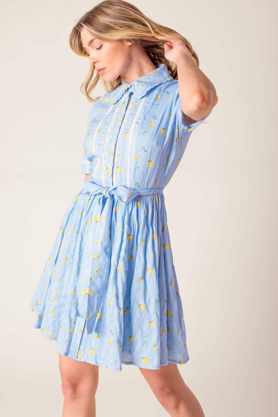 STARLIT SKIES WOVEN MINI DRESS - Flying Tomato - Flyclothing LLC