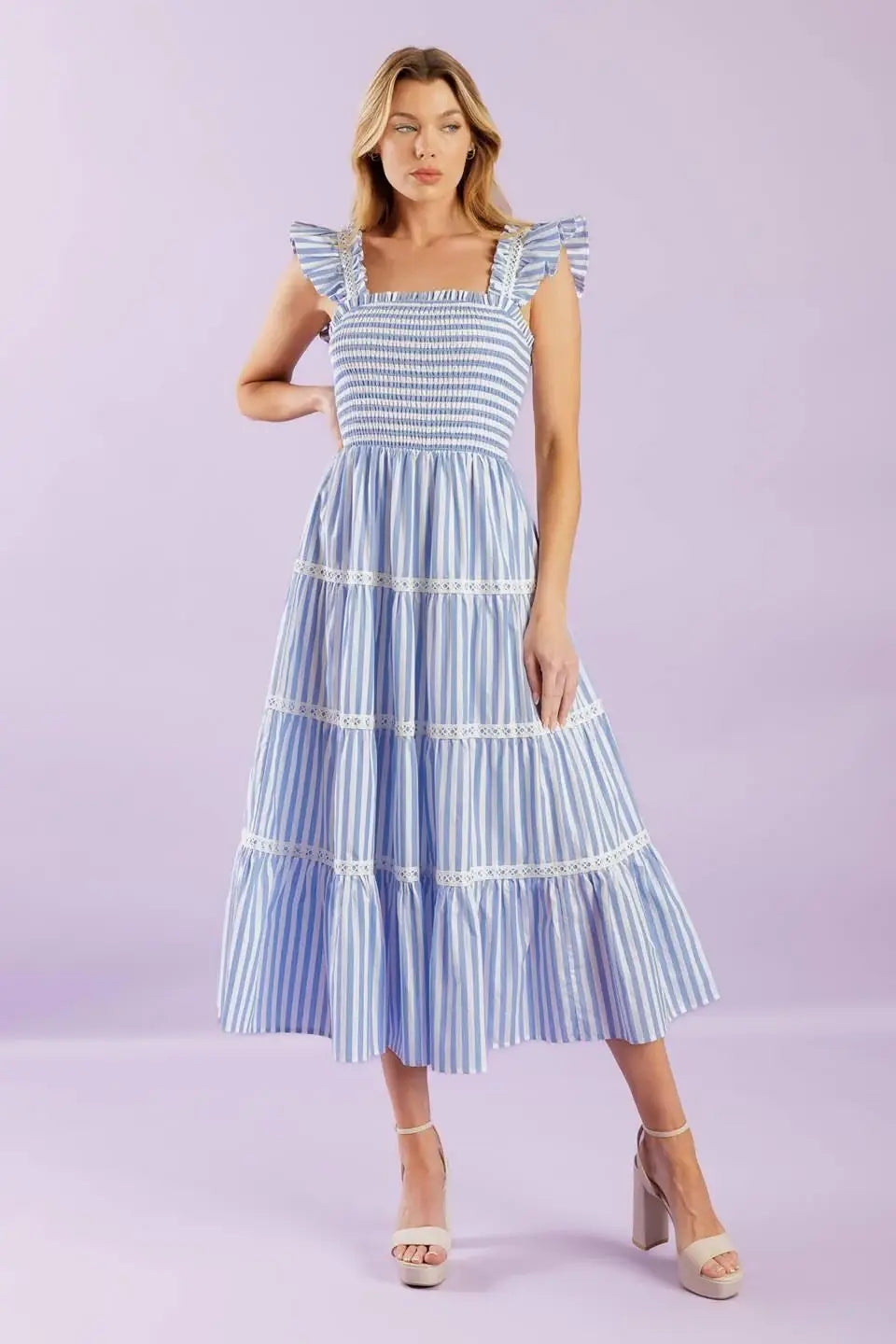 SWING OF THINGS WOVEN MIDI DRESS - Flying Tomato - Flyclothing LLC