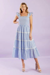 SWING OF THINGS WOVEN MIDI DRESS - Flying Tomato - Flyclothing LLC