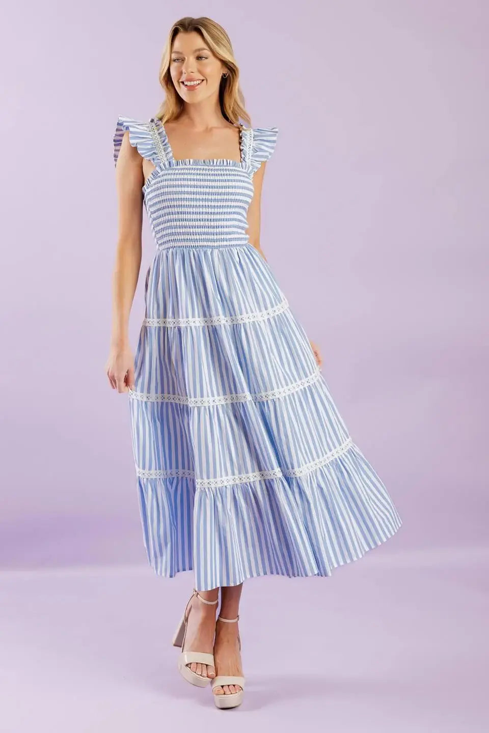 SWING OF THINGS WOVEN MIDI DRESS - Flying Tomato - Flyclothing LLC