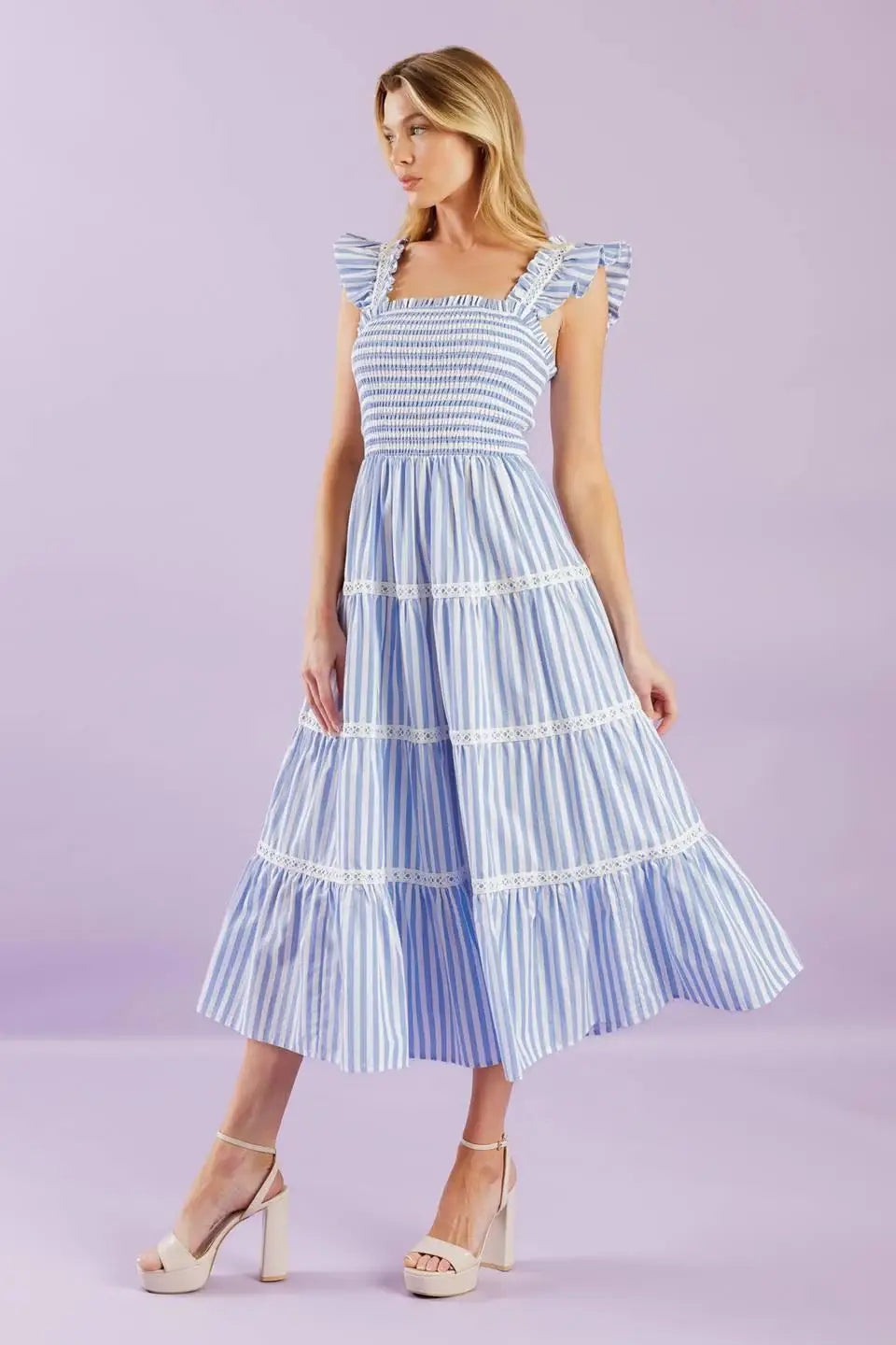 SWING OF THINGS WOVEN MIDI DRESS - Flying Tomato - Flyclothing LLC