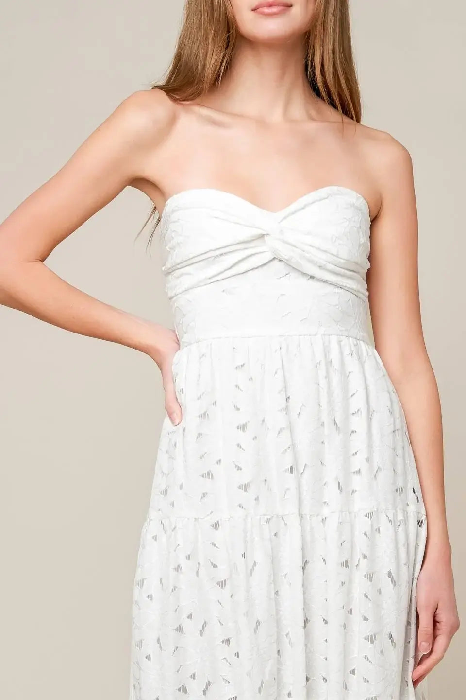 WISHING WELL WHITE WOVEN LACE MAXI DRESS - Flying Tomato - Flyclothing LLC