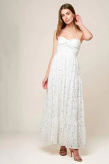WISHING WELL WHITE WOVEN LACE MAXI DRESS - Flying Tomato - Flyclothing LLC