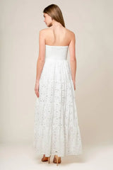 WISHING WELL WHITE WOVEN LACE MAXI DRESS - Flying Tomato - Flyclothing LLC