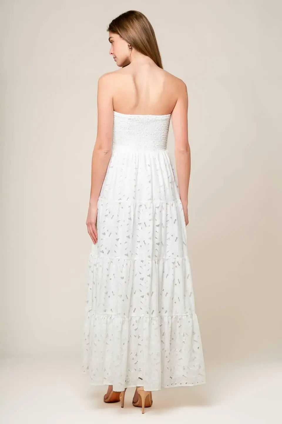 WISHING WELL WHITE WOVEN LACE MAXI DRESS - Flying Tomato - Flyclothing LLC