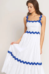 SANTORINI WAVES WOVEN MIDI DRESS - Flying Tomato - Flyclothing LLC