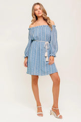 NO MORE CLOUDY SKIES WOVEN MINI DRESS - Flying Tomato - Flyclothing LLC