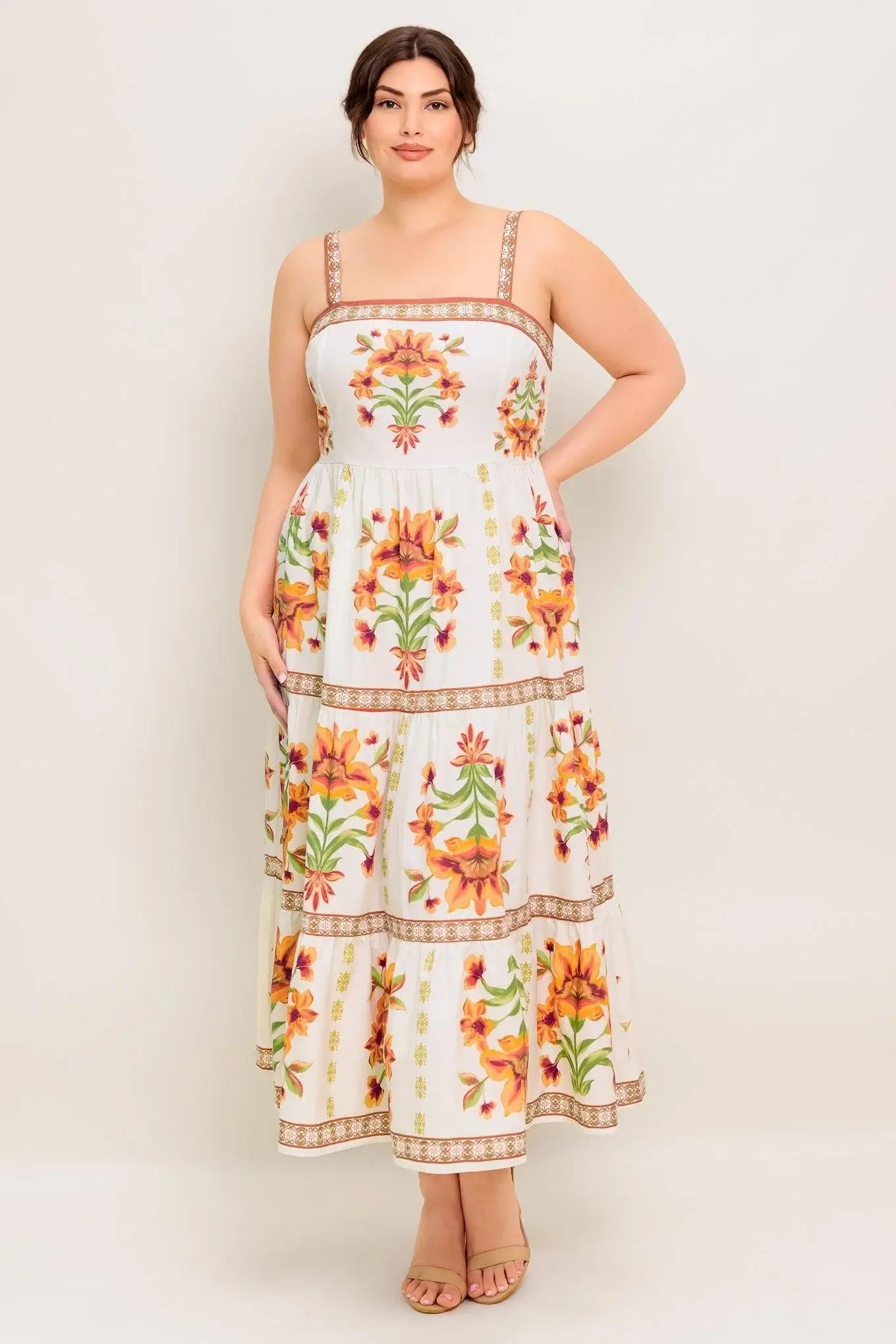 LOVELIEST MUSE IVORY WOVEN MIDI DRESS - Flying Tomato - Flyclothing LLC
