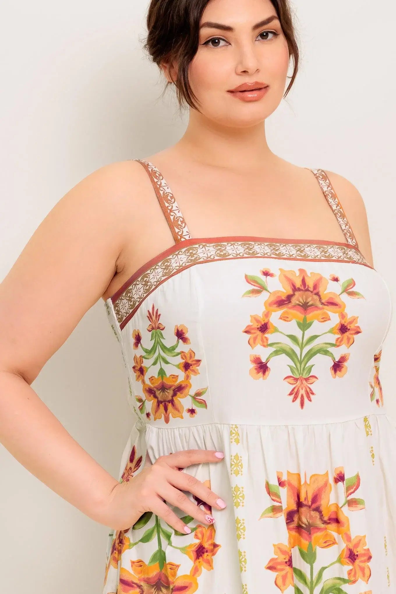 LOVELIEST MUSE IVORY WOVEN MIDI DRESS - Flying Tomato - Flyclothing LLC