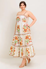 LOVELIEST MUSE IVORY WOVEN MIDI DRESS - Flying Tomato - Flyclothing LLC