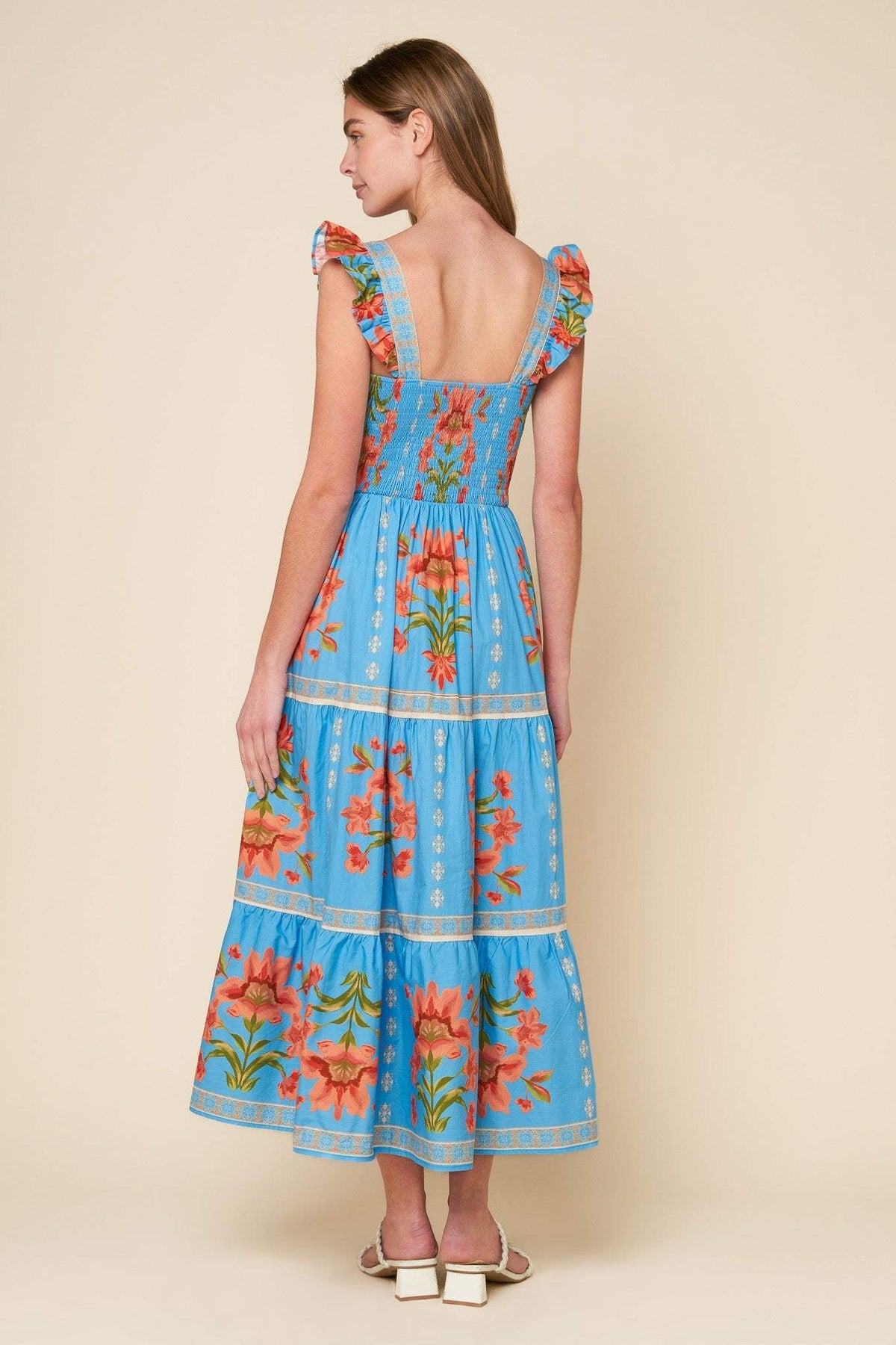 LOVELIEST MUSE IVORY WOVEN MIDI DRESS - Flying Tomato - Flyclothing LLC