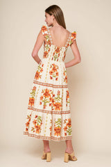LOVELIEST MUSE IVORY WOVEN MIDI DRESS - Flying Tomato - Flyclothing LLC