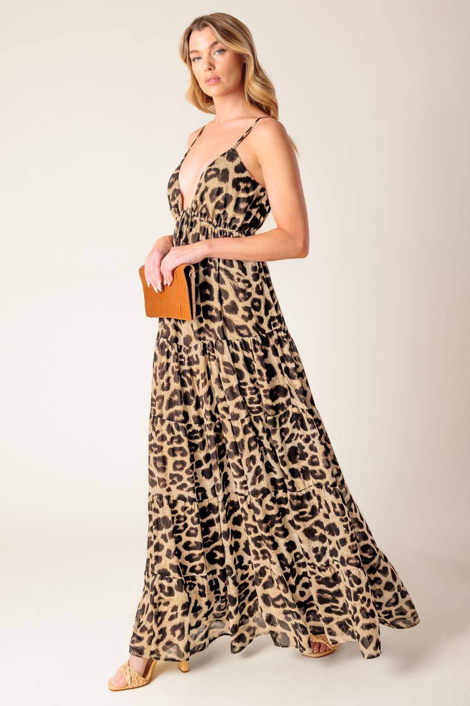 BEACH BUM LEOPARD WOVEN MAXI DRESS - Flying Tomato - Flyclothing LLC