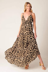 BEACH BUM LEOPARD WOVEN MAXI DRESS - Flying Tomato - Flyclothing LLC