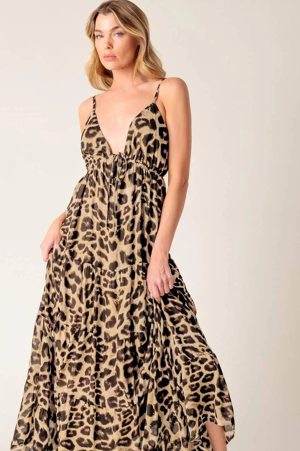 BEACH BUM LEOPARD WOVEN MAXI DRESS - Flying Tomato - Flyclothing LLC