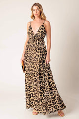 BEACH BUM LEOPARD WOVEN MAXI DRESS - Flying Tomato - Flyclothing LLC