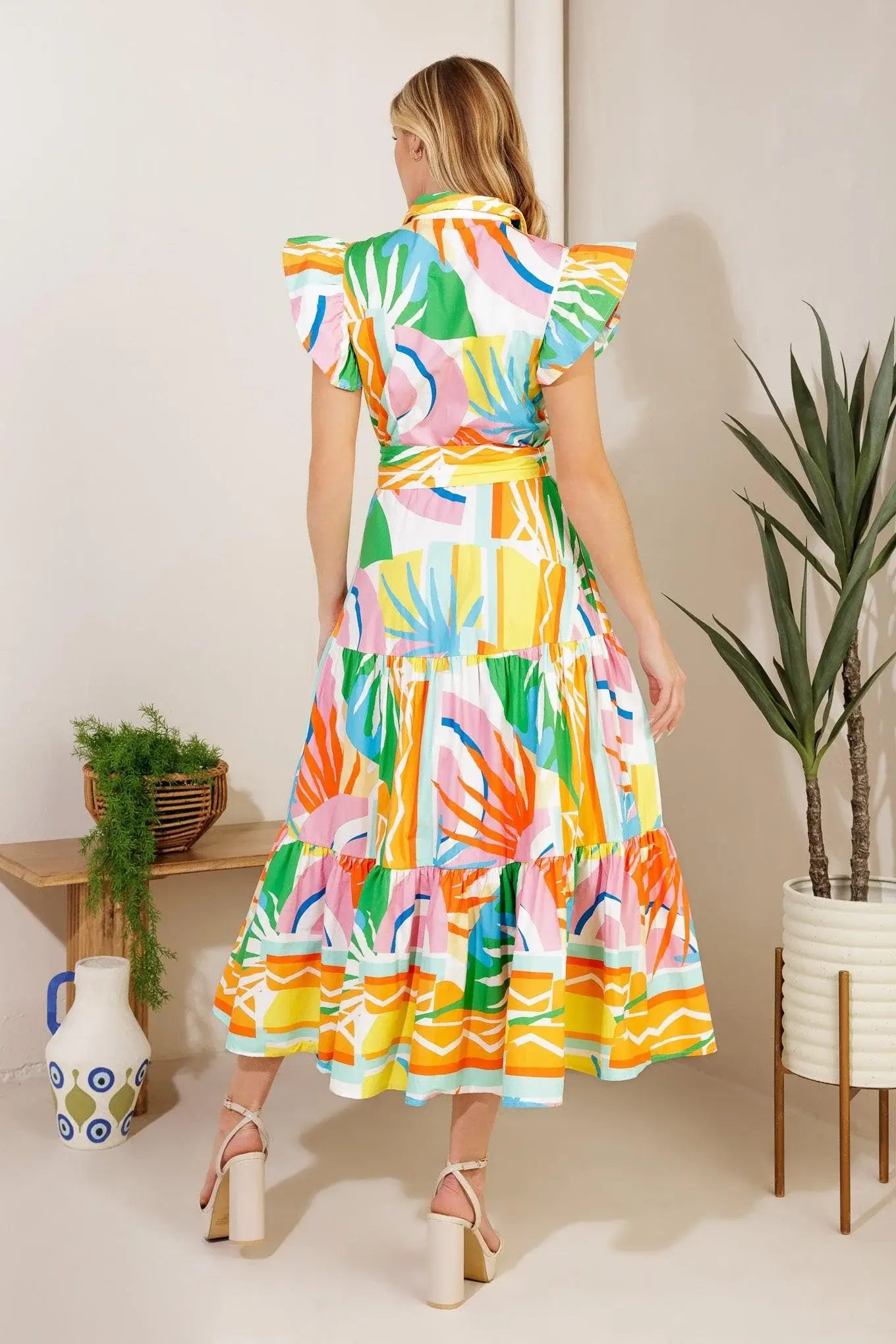 TOO MUCH TO BEAR WOVEN MIDI DRESS - Flying Tomato - Flyclothing LLC