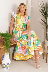 TOO MUCH TO BEAR WOVEN MIDI DRESS - Flying Tomato - Flyclothing LLC