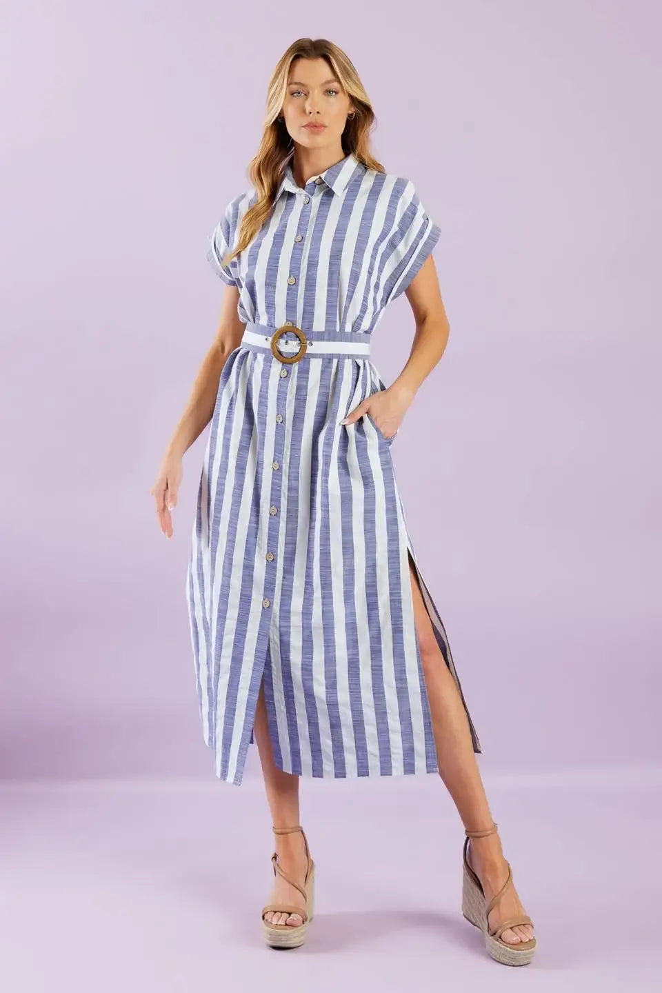 WOULD'VE BEEN THE ONE WOVEN MIDI DRESS - Flying Tomato - Flyclothing LLC