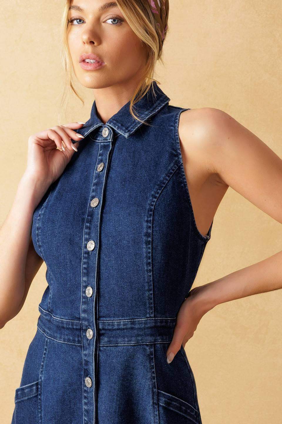 COOL GIRL DENIM MIDI DRESS - Flying Tomato - Flyclothing LLC