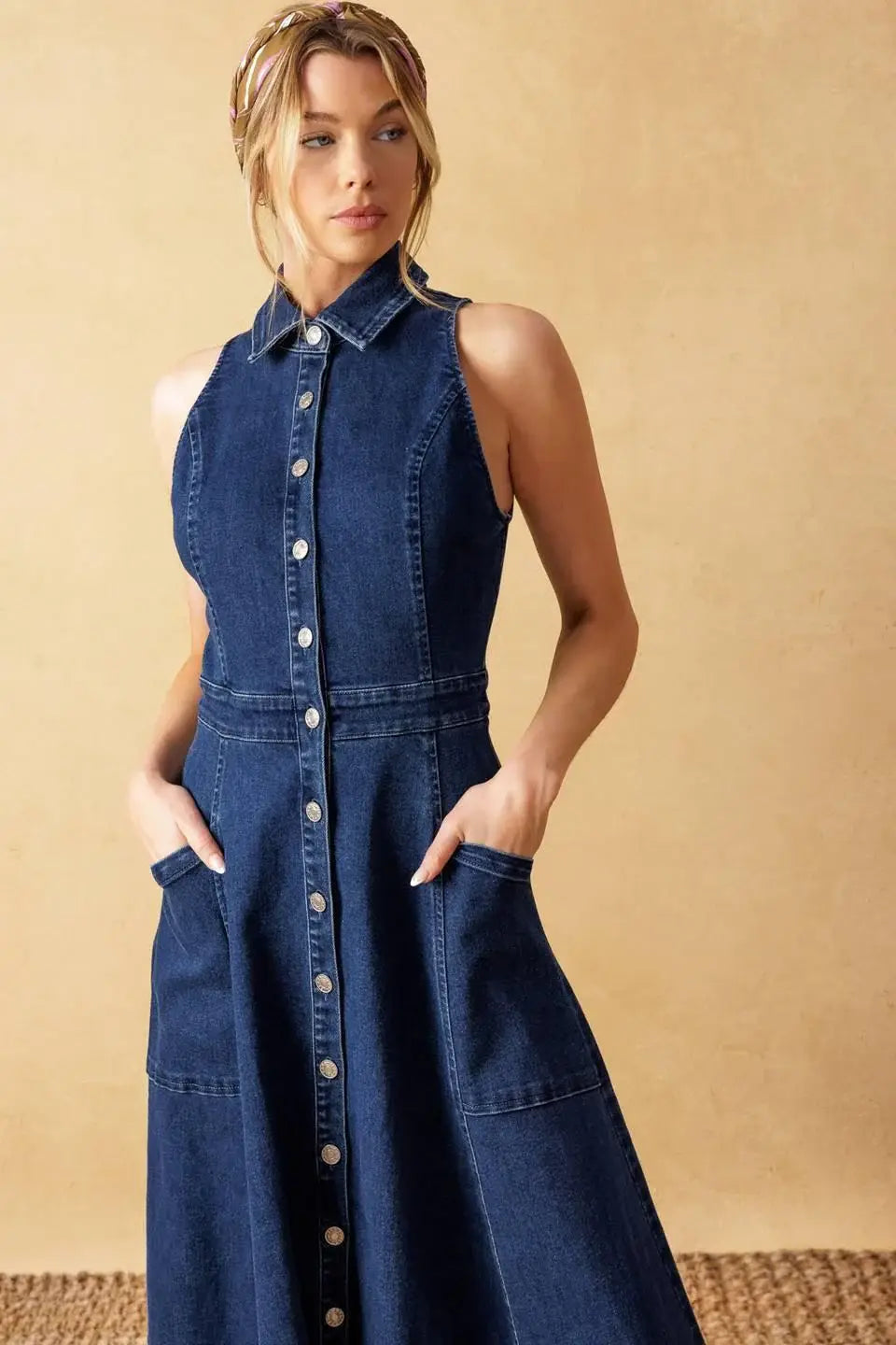 COOL GIRL DENIM MIDI DRESS - Flying Tomato - Flyclothing LLC