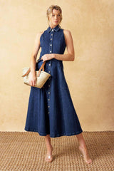 COOL GIRL DENIM MIDI DRESS - Flying Tomato - Flyclothing LLC