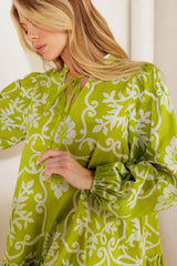 CATCHING FLIGHTS LIME WOVEN MNI DRESS - Flying Tomato - Flyclothing LLC