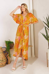 BUDDING HEARTS WOVEN MIDI DRESS - Flying Tomato - Flyclothing LLC