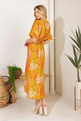 BUDDING HEARTS WOVEN MIDI DRESS - Flying Tomato - Flyclothing LLC
