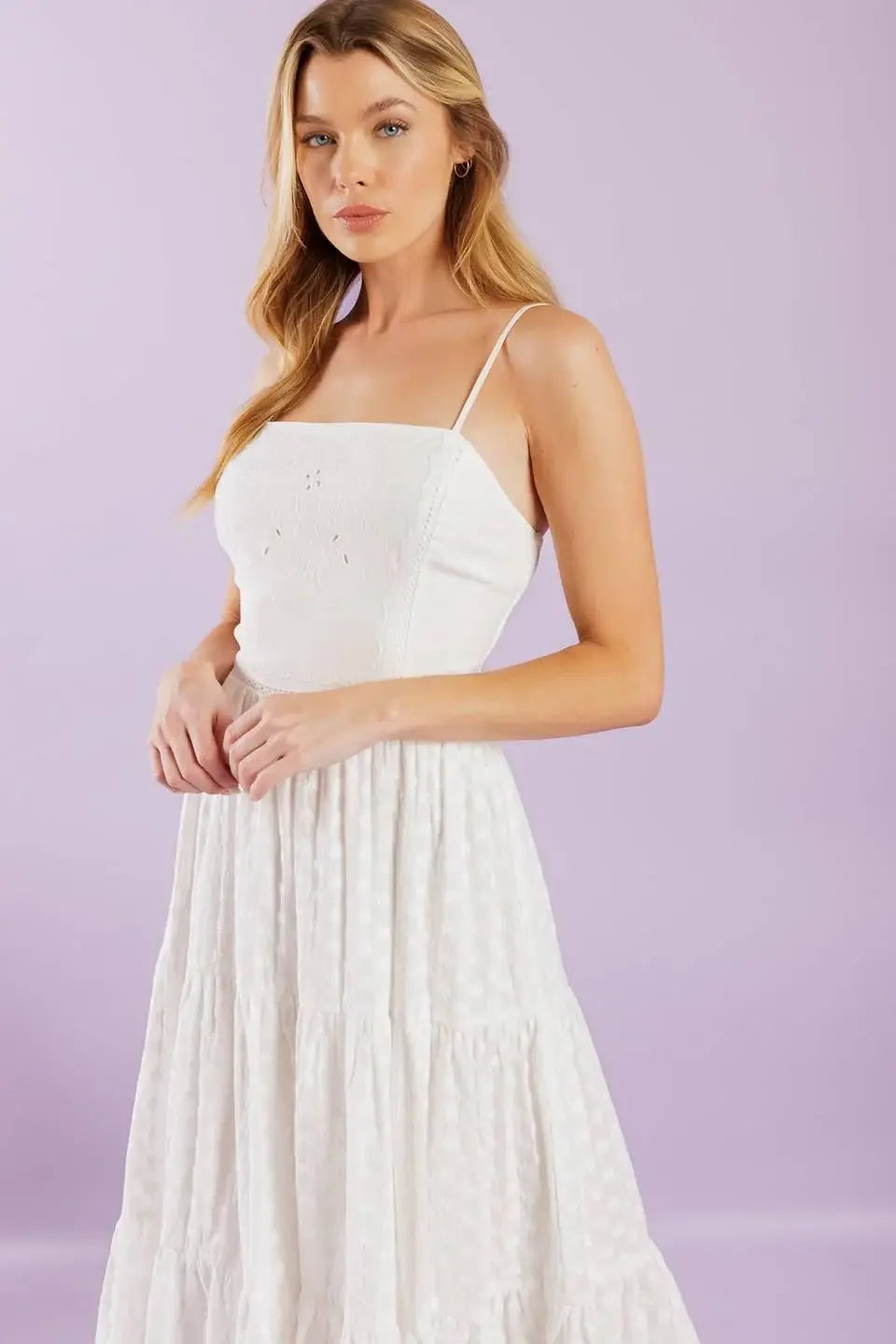 ENCHANTING MOMENTS WOVEN MIDI DRESS - Flying Tomato - Flyclothing LLC
