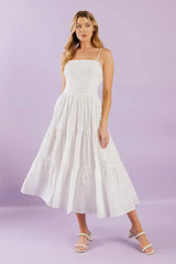 ENCHANTING MOMENTS WOVEN MIDI DRESS - Flying Tomato - Flyclothing LLC