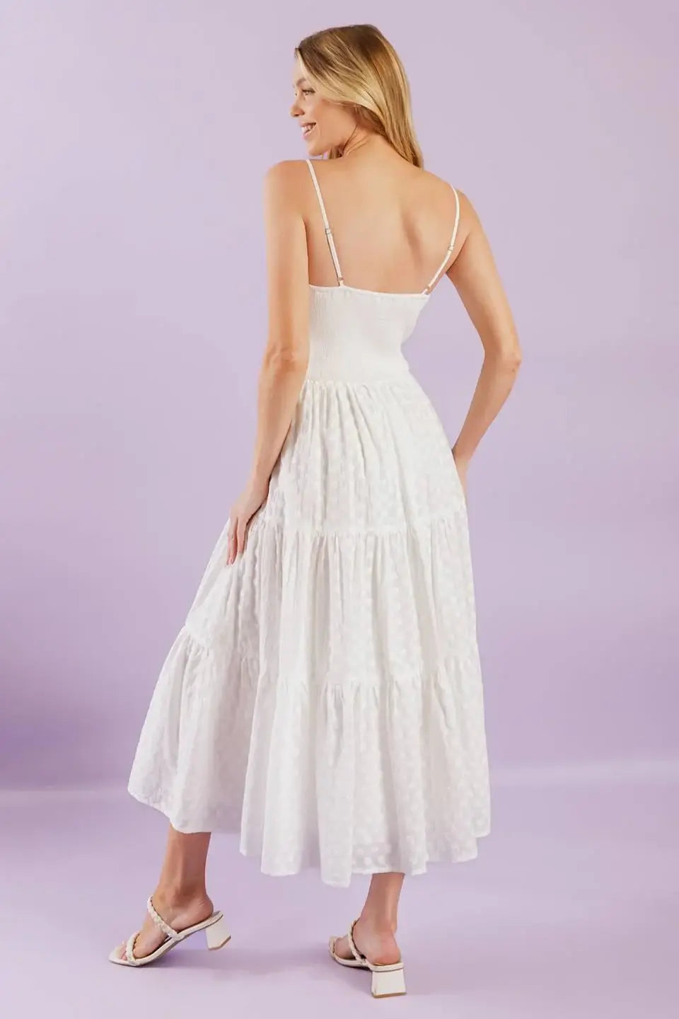 ENCHANTING MOMENTS WOVEN MIDI DRESS - Flying Tomato - Flyclothing LLC