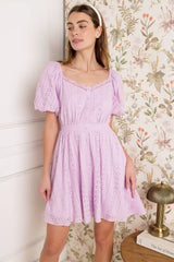 MIDNIGHT MIRAGE GOWN WOVEN EYELET MINI DRESS - Flying Tomato - Flyclothing LLC