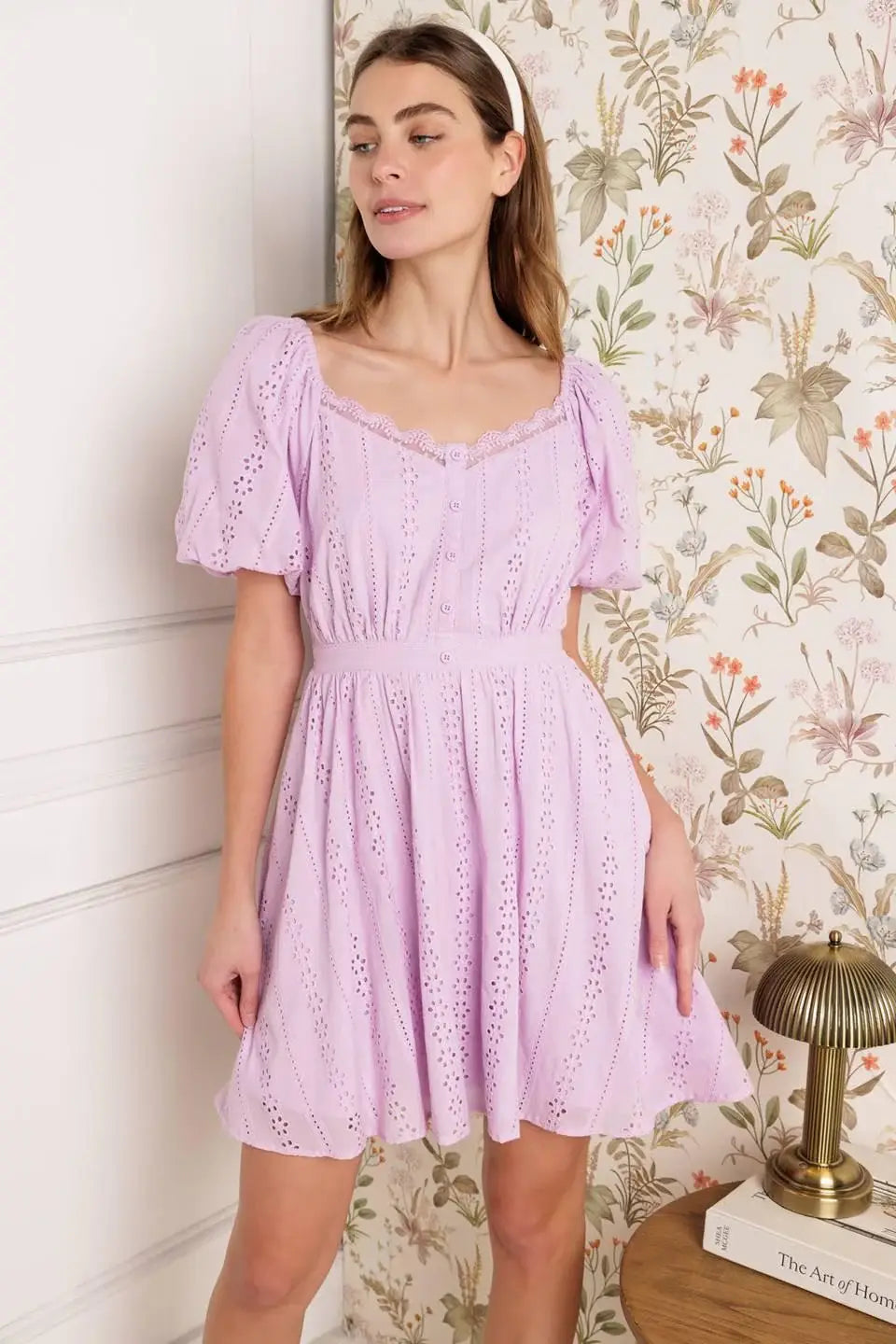 MIDNIGHT MIRAGE GOWN WOVEN EYELET MINI DRESS - Flying Tomato - Flyclothing LLC