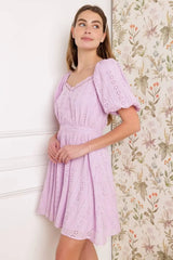 MIDNIGHT MIRAGE GOWN WOVEN EYELET MINI DRESS - Flying Tomato - Flyclothing LLC