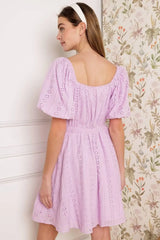 MIDNIGHT MIRAGE GOWN WOVEN EYELET MINI DRESS - Flying Tomato - Flyclothing LLC