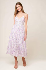 DAYLIGHT GLIMMER LAVENDER WOVEN MIDI DRESS - Flying Tomato - Flyclothing LLC