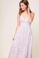 DAYLIGHT GLIMMER LAVENDER WOVEN MIDI DRESS - Flying Tomato - Flyclothing LLC