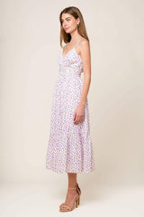 DAYLIGHT GLIMMER LAVENDER WOVEN MIDI DRESS - Flying Tomato - Flyclothing LLC