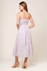 DAYLIGHT GLIMMER LAVENDER WOVEN MIDI DRESS - Flying Tomato - Flyclothing LLC