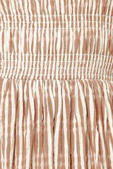 VALHALLA BROWN STRIPED WOVEN MIDI DRESS - Flying Tomato - Flyclothing LLC