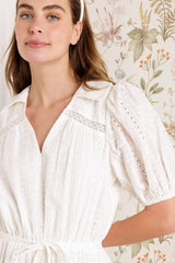 STARLIGHT SOIREE WOVEN EYELET MINI DRESS - Flying Tomato - Flyclothing LLC
