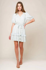 SKYWARD BLUE WOVEN MINI DRESS - Flying Tomato - Flyclothing LLC