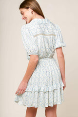 SKYWARD BLUE WOVEN MINI DRESS - Flying Tomato - Flyclothing LLC