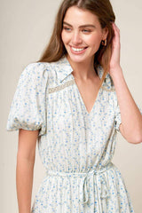 SKYWARD BLUE WOVEN MINI DRESS - Flying Tomato - Flyclothing LLC