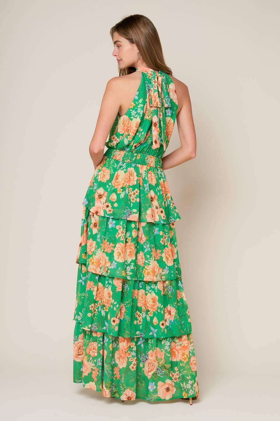 PORCELAIN BLOOM WOVEN MAXI DRESS - Flying Tomato - Flyclothing LLC