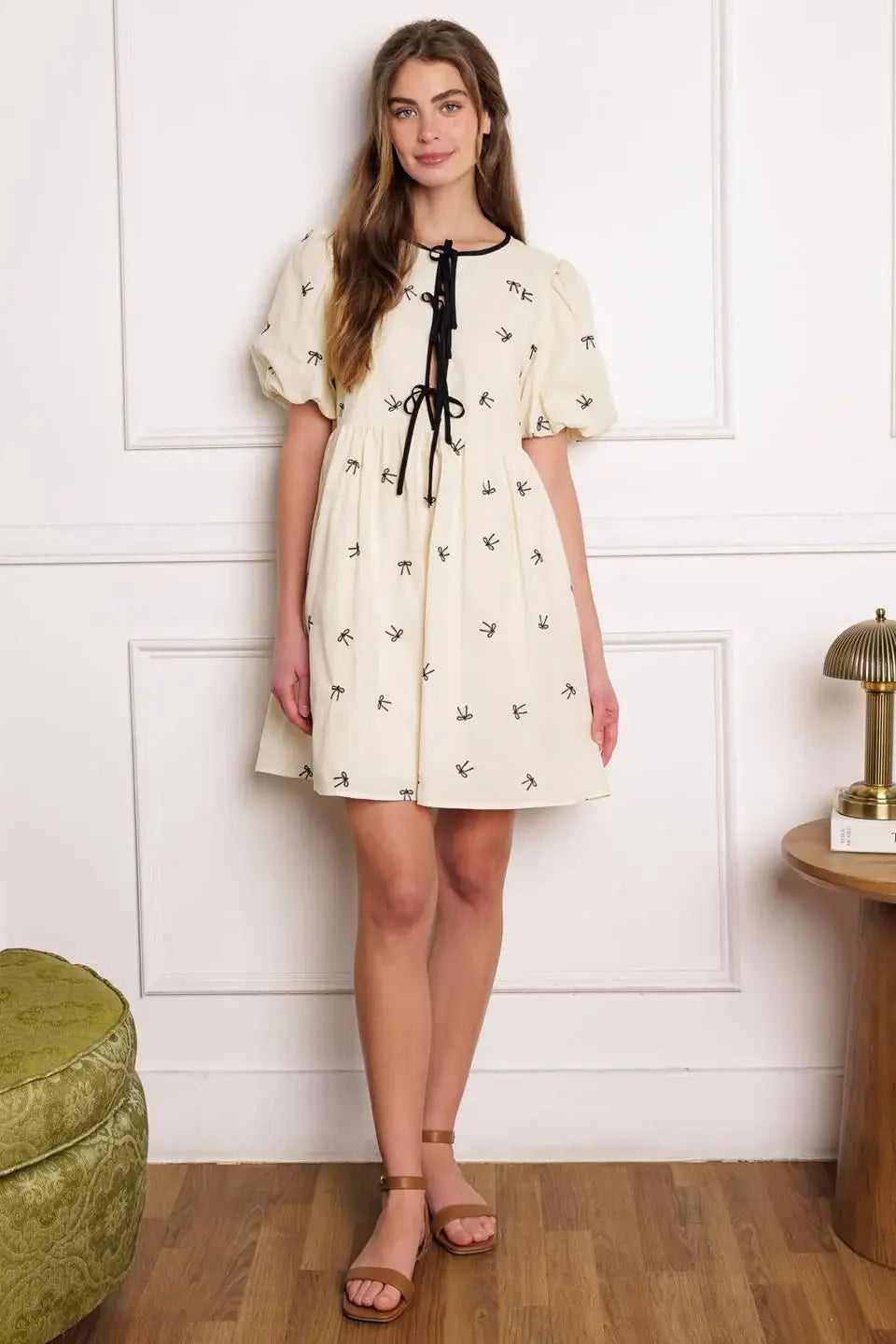 A DAY AT THE VINEYARD WOVEN MINI BADYDOLL DRESS - Flying Tomato - Flyclothing LLC